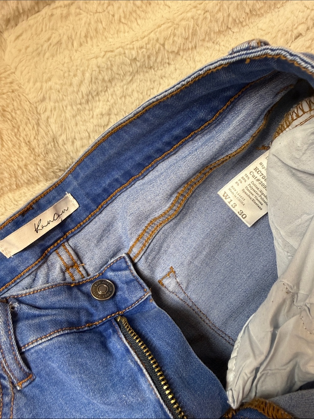 KanCan Blue Rolled Cuff Denim Shorts - Picture 3 of 3